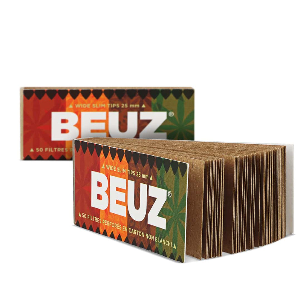 Filtres en carton perforé non blanchi – Wide Slim Tips 25 mm (50 filtres)