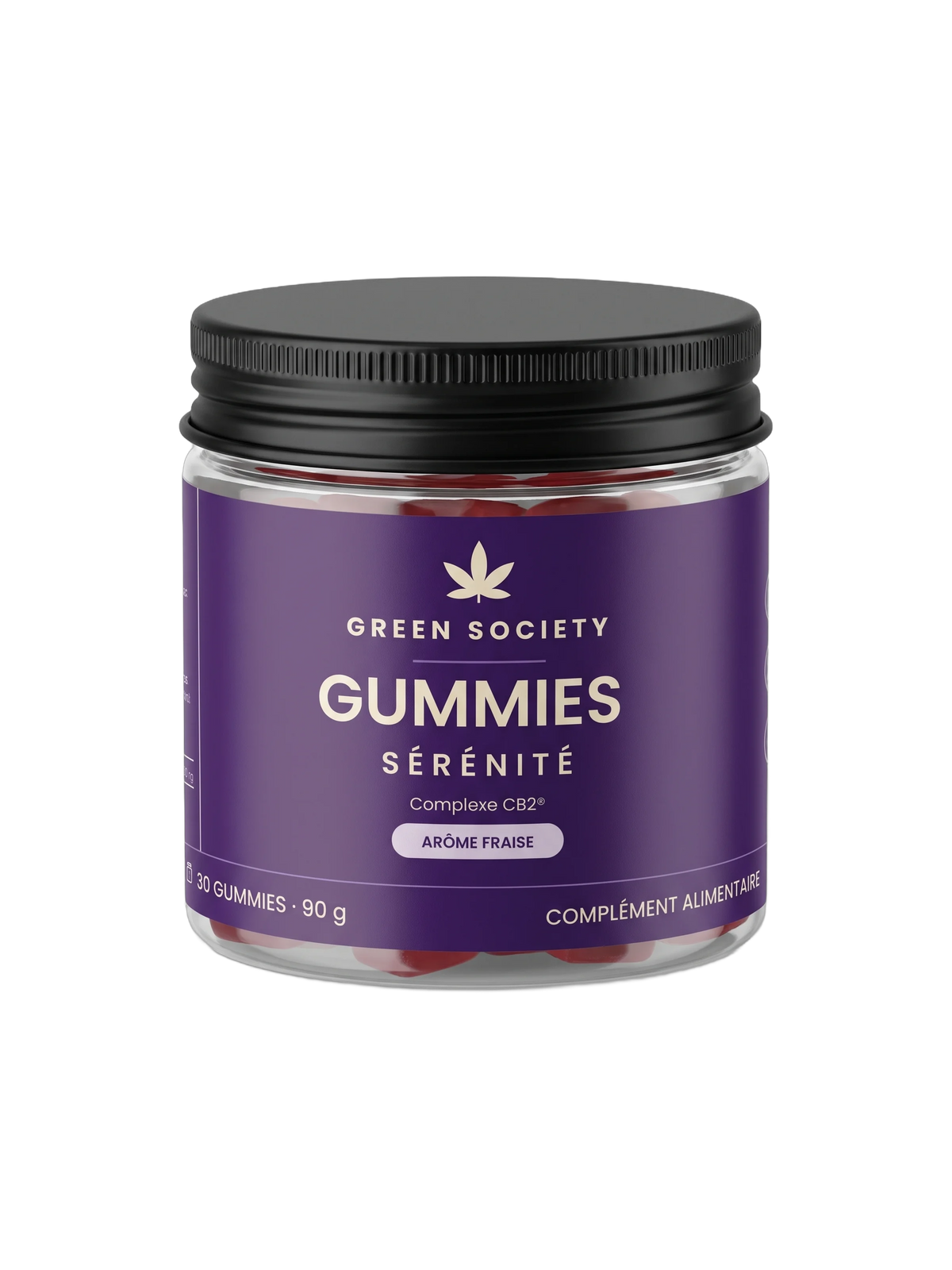 Gummies Sérénité fraise Complexe CB2®, pot de 30 – Green Society