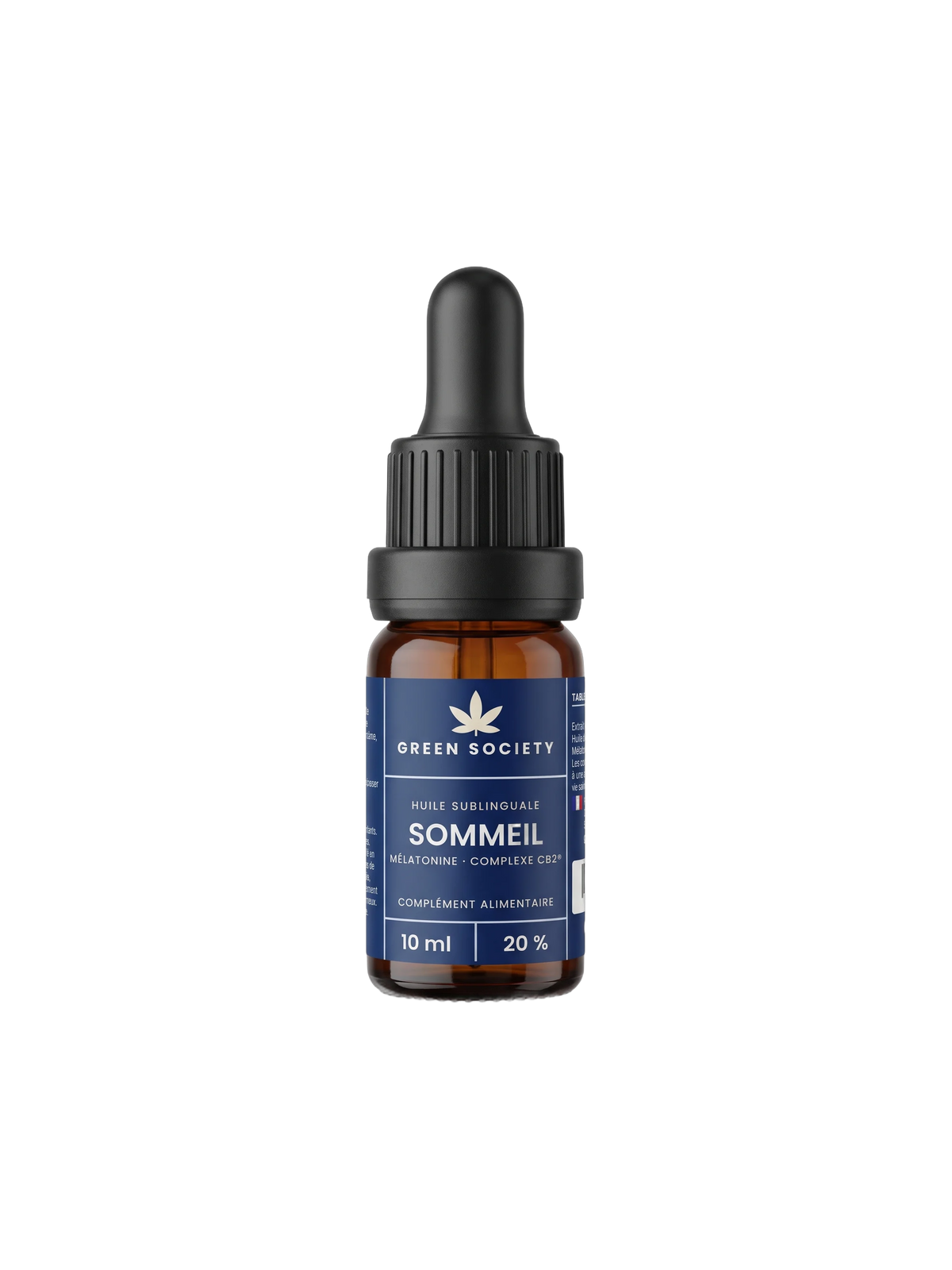 Huile Sommeil 20 % Complexe CB2® et mélatonine, flacon 10 ml – Green Society