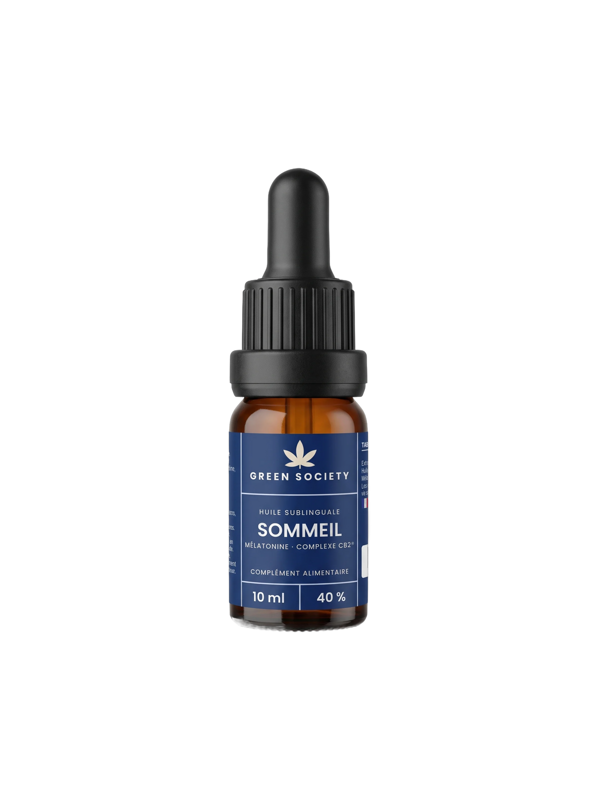 Huile Sommeil 40 % Complexe CB2® et mélatonine, flacon 10 ml – Green Society